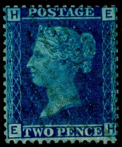 SG45, 2d blue plate 9, FINE USED. Cat £15. IRELAND. EH