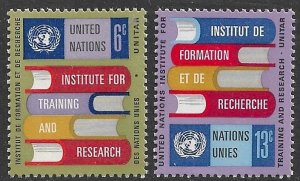 UNITED NATIONS NEW YORK 1969 UNITAR Set Sc 192-193 MNH