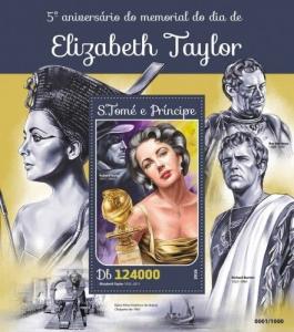 Elizabeth Taylor Cinema Hollywood Oscar Sao Tome and Principe MNH stamp set