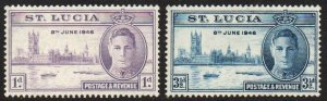 St. Lucia Sc #127-128 Mint Hinged