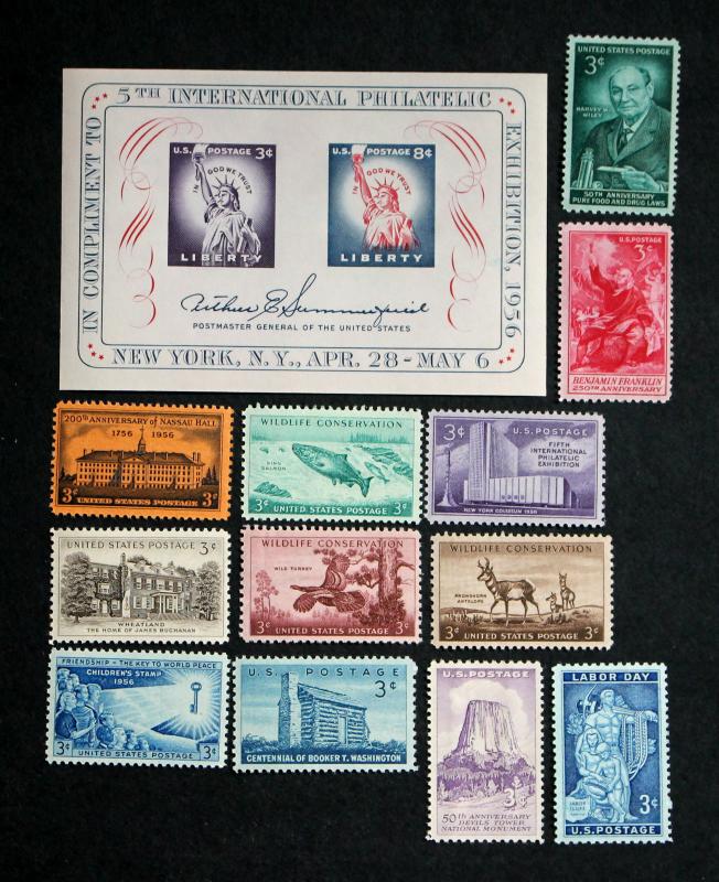 US #1073-1085 COMPLETE1956 YEAR SET (14 Stamps) MNH VINTAGE