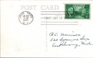 FDC 1945  SC #930 Postcard - Hyde Park, Ny - Single - F68183