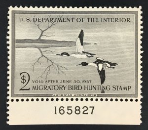 RW23  $2 Federal Duck  Mint NH OG VF Plate # Single POST OFFICE FRESH