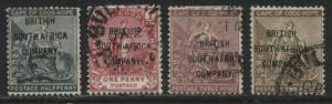 Rhodesia 1896 overprinted British South Africa Company 1/2d to 3d used