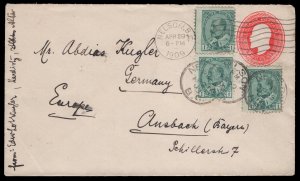 1909 Nelson, BC 5c UPU to Ansbach, Germany. 