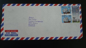 ship boat Changi airport air mail cover Singapore 1982