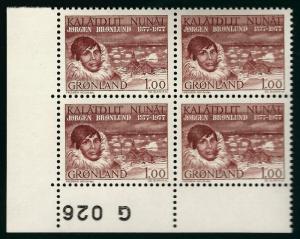 Beautiful Greenland #106 Plate Block 026 MNH VF...Kalaallit is Hot now!