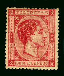 Spanish PHILIPPINES 1879  King ALFONSO XII   100m carmine  Sc# 66 mint MH