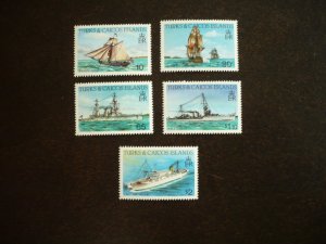 Stamps-Turks & Caicos-Scott#581,584,587,589,590 -MN Hinged Part Set of 5 Stamps