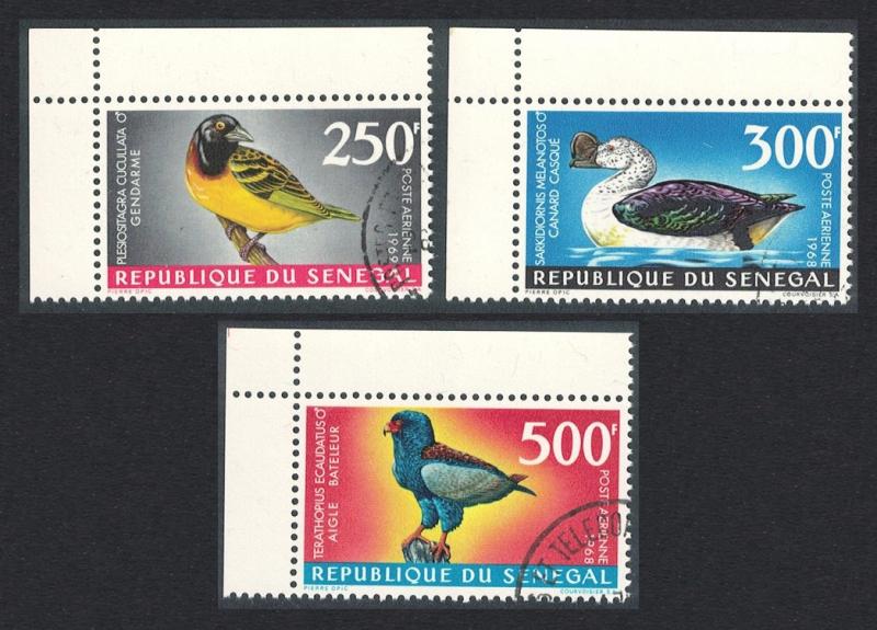 Senegal Weaver Duck Bateleur Birds 3v Corners SG#379-381 SC#C55-C57