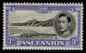 ASCENSION GVI SG42, 3d black & ultramarine, M MINT. Cat £100. PERF 13½