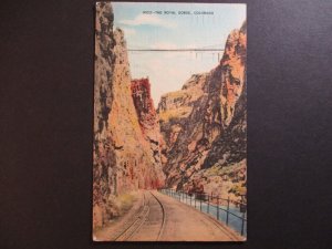 1943 Denver Colorado to Mississippi The Royal Gorge RPPC Postcard Cover