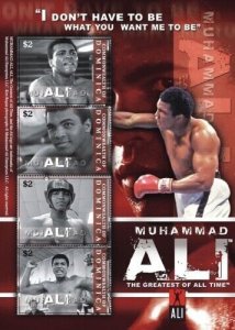 Dominica 2008 - Muhammad Ali - sheet of 4 stamps - Scott #2653 - MNH 