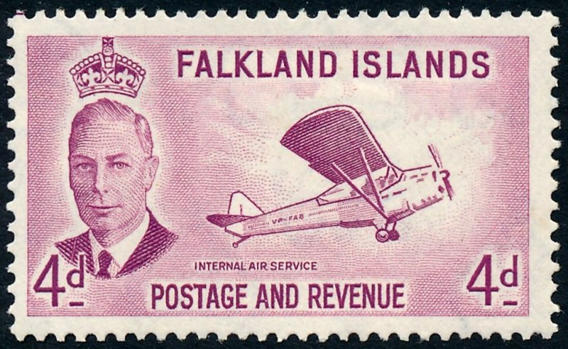 Falkland Islands 1952 4d Reddish Purple SG177 MH