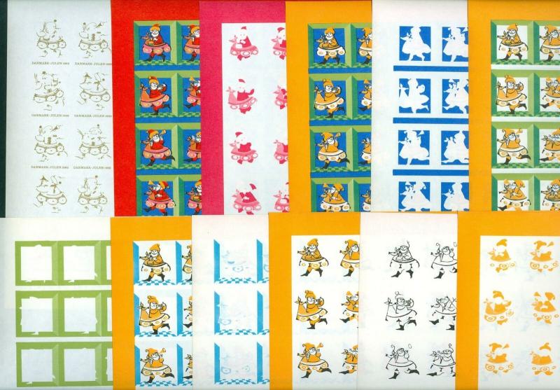 Denmark. Christmas Seal 1968.Comp. Set 13 Sheet. Scale/Proof Print. Imperforated