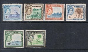 Gambia 1953 QEII Sc 161,63-7 MNH