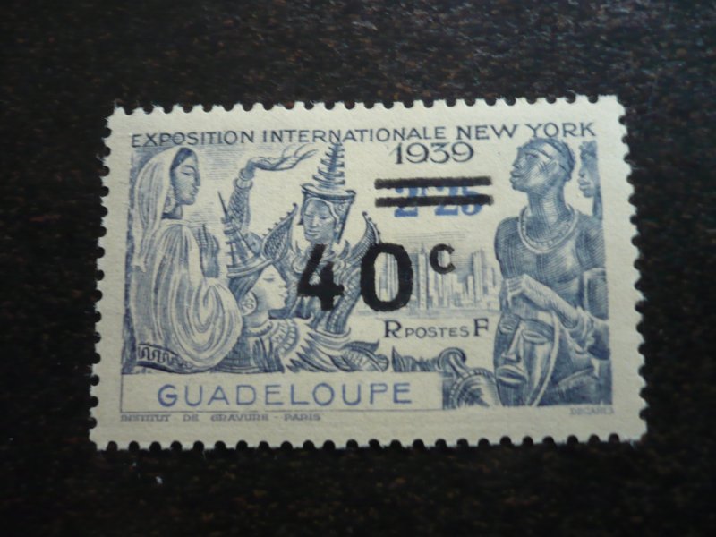 Stamps - Guadeloupe - Scott# 160 - Mint Hinged Part Set of 1 Stamp