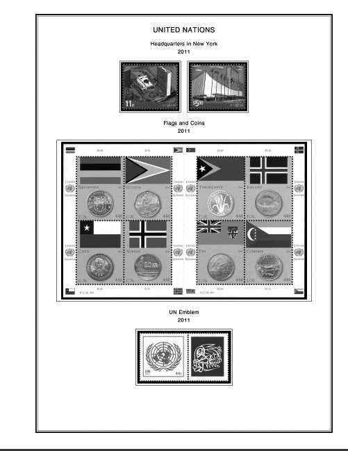 UNITED NATIONS - NEW YORK 1951-2020 STAMP ALBUM PAGES (229 PDF b&w illus. pages)