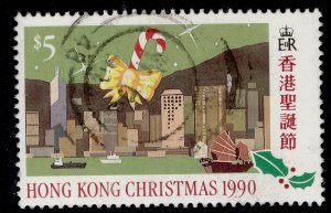 HONG KONG QEII SG657, 1990 $5 candy stick with bow, FINE USED.