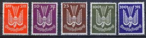 Germany 1923, Airmail, Mi 263-267, complete set, UNUSED, Superb