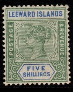 LEEWARD ISLANDS SG8 1890 5/= GREEN & BLUE MTD MINT