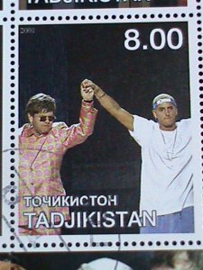 Tajikistan Stamp:2001 Elton John & Eminem CTO full Stamp sheet