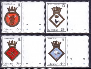 Gambia 1989 Royal Navy Crests Complete Mint MNH Set SC 552-555