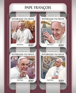 Niger - 2017 Pope Francis - 4 Stamp Sheet - NIG17220a