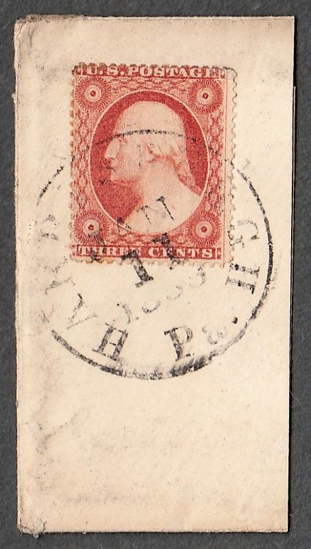 US Type A21 on piece 1859 Harrisburgh PA