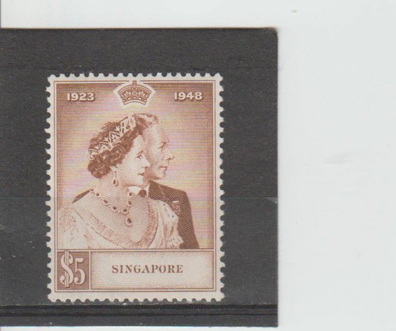 Singapore  Scott#  22  MH  (1948 Silver Wedding Issue)