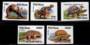 United Viet Nam Scott 2113-2117 Imperforate Dinosaur set