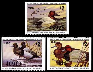 1992-94 SD #12-14 Resident Migratory Waterfowl License - OGNH - VF - $21(E#0911)