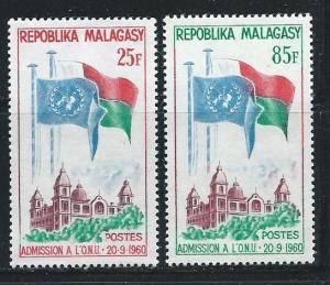 Madagascar 326-7 1962 UN Admission set MNH