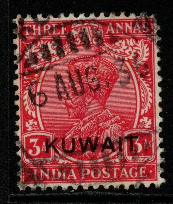 KUWAIT SG21 1929 3a CARMINE USED