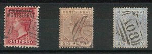 60792 - MONTSERRAT - STAMPS: SG # 6 + 9 + 10 Used VERY FINE!!-