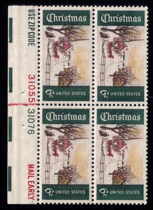 US Sc #1384 Christmas 1969 MNH , OG pl # BLOCK OF FOUR Very Fine