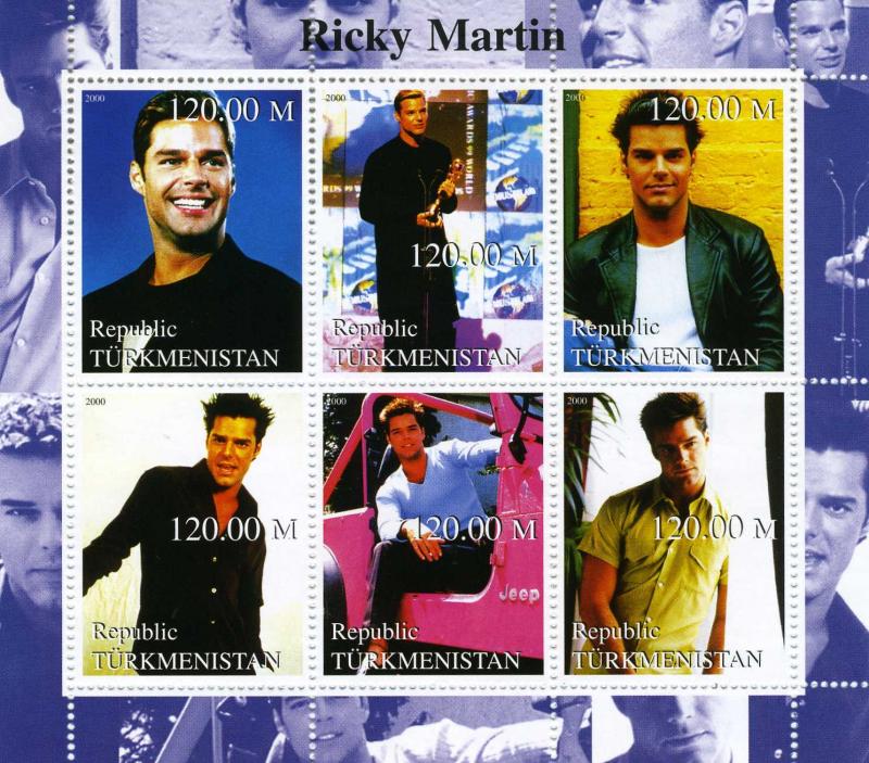 Turkmenistan 2000 RICKY MARTIN Sheet Perforated Mint (NH)