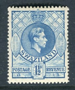 SWAZILAND; 1938 early GVI issue fine Mint hinged Shade of 1.5d. value