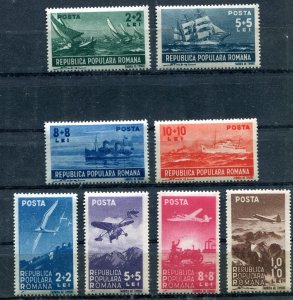 ROMANIA 1948 SEA COMMUNICATIONS DAY SCOTT B388-B395 PERFECT MNH