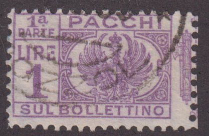 Italy Q30 Parcel Post Stamps - left side 1931