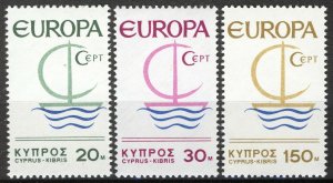 Cyprus 1966, Europa Cept set VF MNH, Mi 270-72 cat 5€