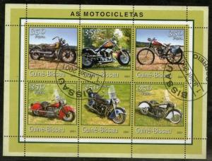 Guine Bissau 2001 Motor Cycle Bike Automobile Transport M/s Sheetlet Cancelled