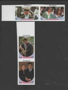 TUVALU #381-382 1986 WEDDING OF PRINCE ANDREW IMP. FROM B/P MINT VF NH O.G