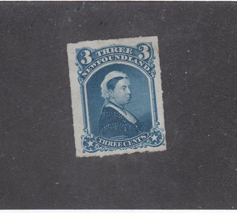 NEWFOUNDLAND # 39  VF-MNG  3cts  QUEEN VICTORIA BLUE  CAT VALUE $400