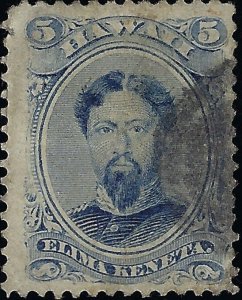 US Hawaii Scott #32 Used VF 5 Cent 1866 King Kamehameha Stamp