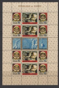 Guinea  #387a  (1965 US Space sheet of 15 red paper)  VFMNH CV $9.00+