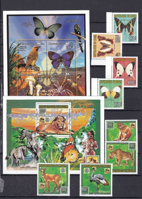 AFRICA ( Mali + Niger) ^^^1996  MNH Souv/sheet + sets( SCOUTS)  $$@ cam3863afric