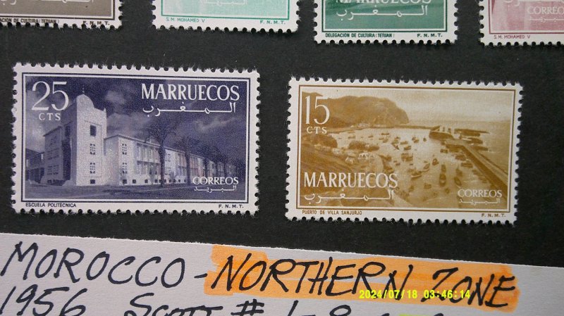 Morocco Northern Zone 1956 Scott# 1-8 Complete VF-XF Mint NH