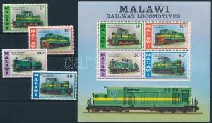 Malawi stamp Locomotive set + block MNH 1976 Mi 267-270 + Mi 45 WS240289