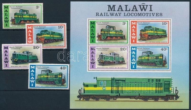 Malawi stamp Locomotive set + block MNH 1976 Mi 267-270 + Mi 45 WS240289